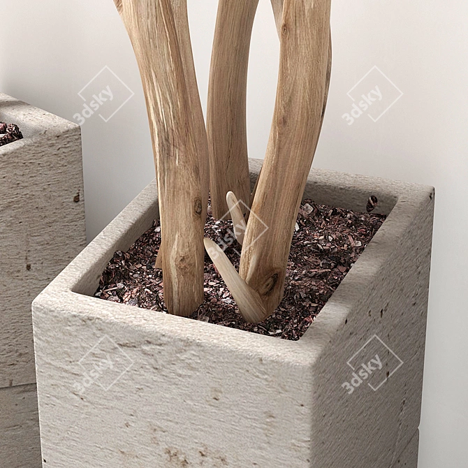 Sleek Branch Vase Decor 3D model image 4