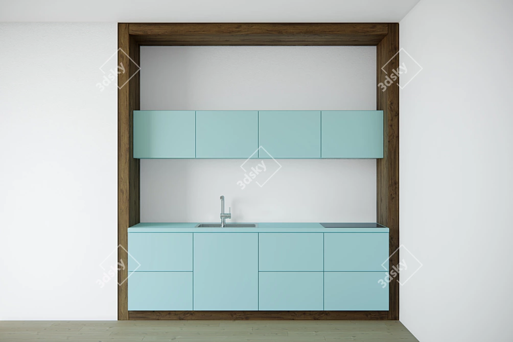 Detailed Kitchen: PVC Coated with Textured Finish 3D model image 4