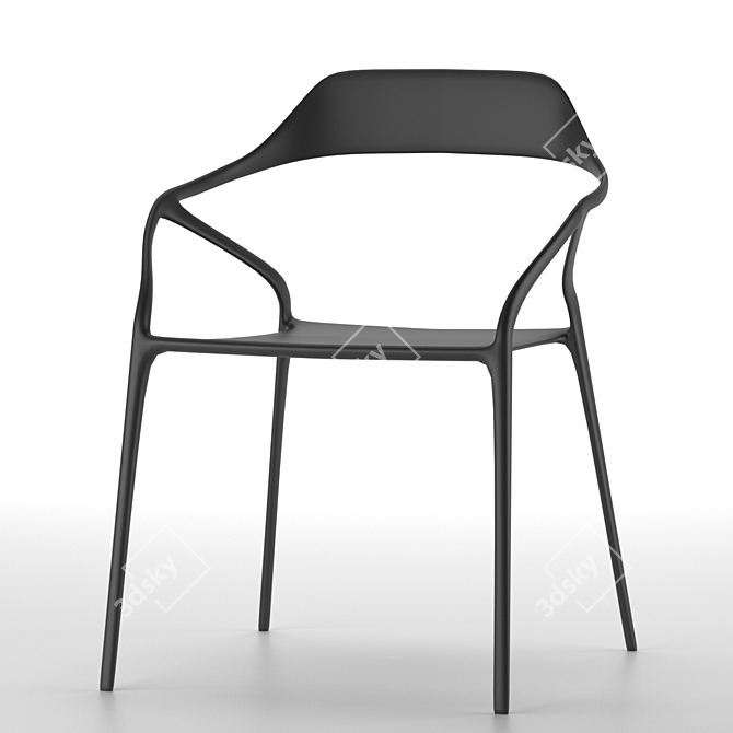 Elegant Camden Black Armchair 3D model image 1