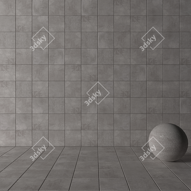 Ares Grey Concrete Wall Tiles 3D model image 3