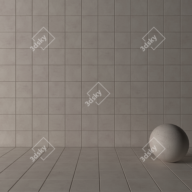 Ares Ivory Concrete Wall Tiles 3D model image 3