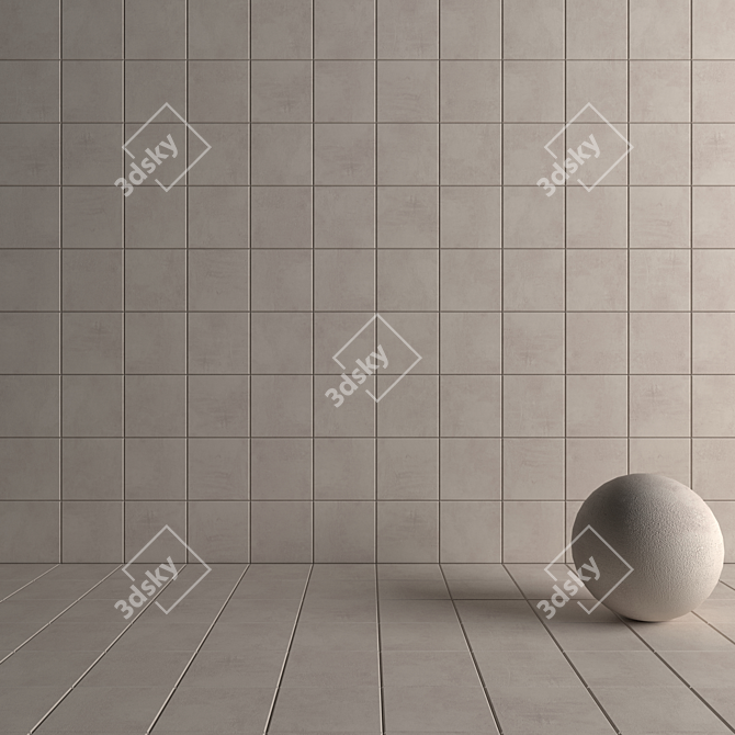 Ares Ivory Concrete Wall Tiles 3D model image 4