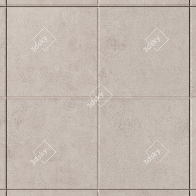 Ares Ivory Concrete Wall Tiles Set 3D model image 2