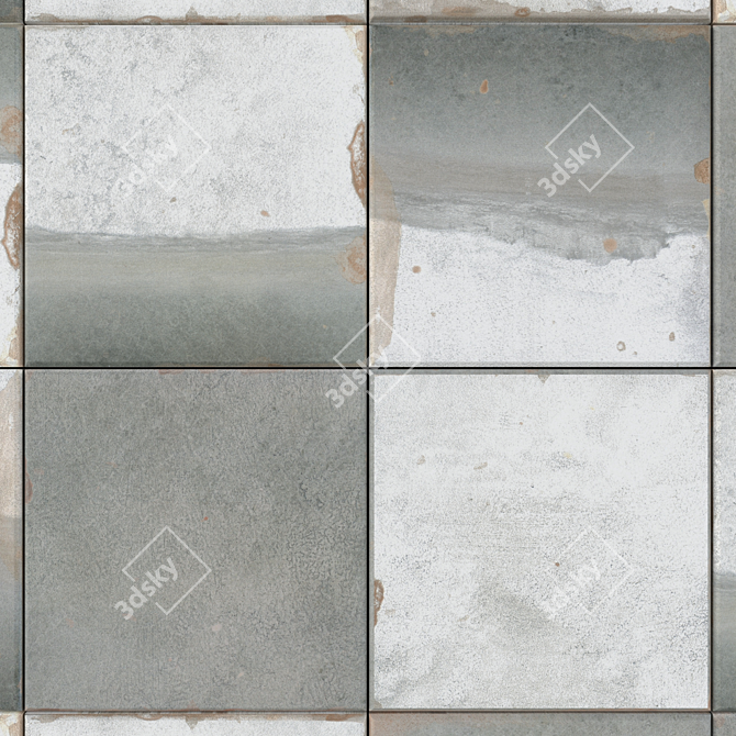 Bloom Flora Concrete Tiles: Multi-Texture Set 3D model image 2