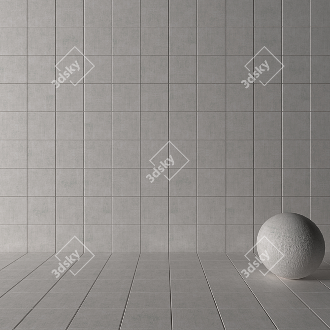 Cayenne Bianco Concrete Wall Tiles: Timeless Elegance 3D model image 3