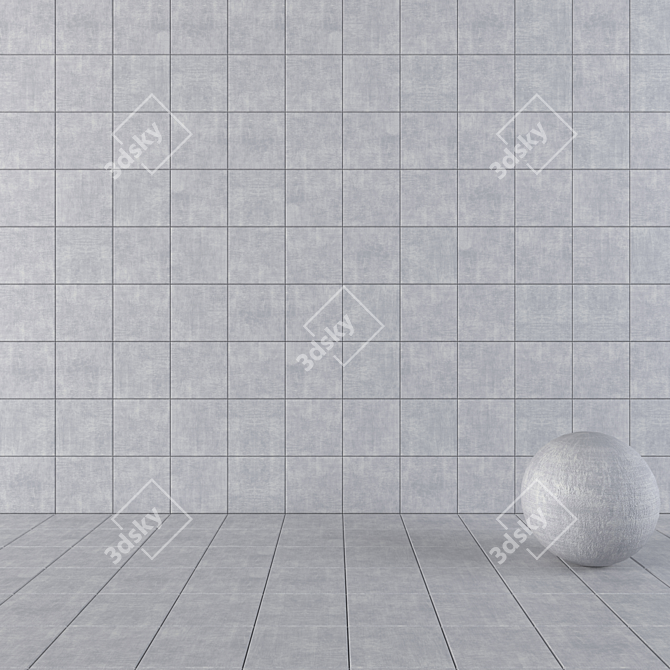 Cayenne Gray Concrete Wall Tiles: Multi-textured, High-definition 3D model image 1