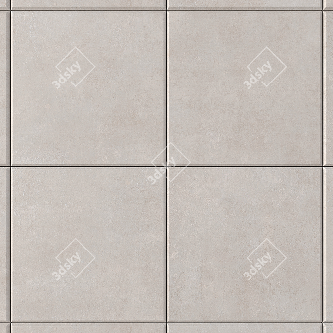 Concrete Grey Wall Tiles 3D model image 2
