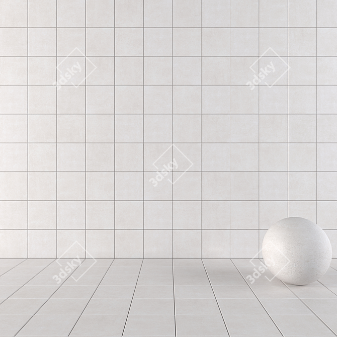 Modern Concrete Wall Tiles 3D model image 1