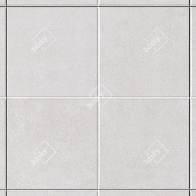 Modern Concrete Wall Tiles 3D model image 2