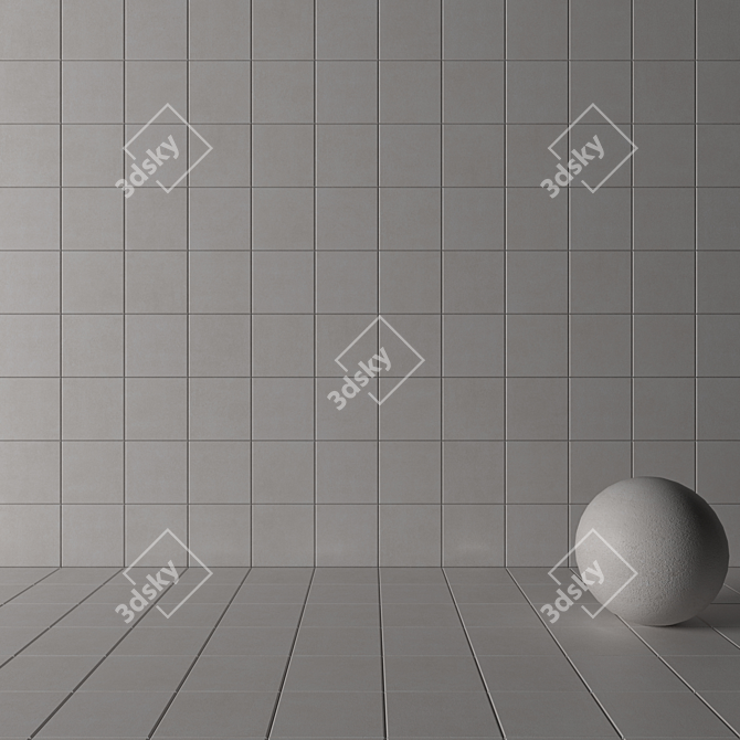 Modern Concrete Wall Tiles 3D model image 3