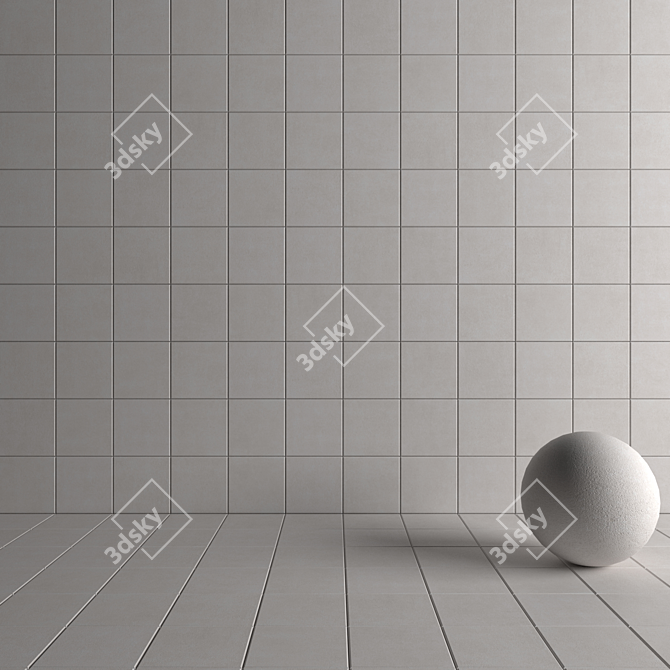 Modern Concrete Wall Tiles 3D model image 4