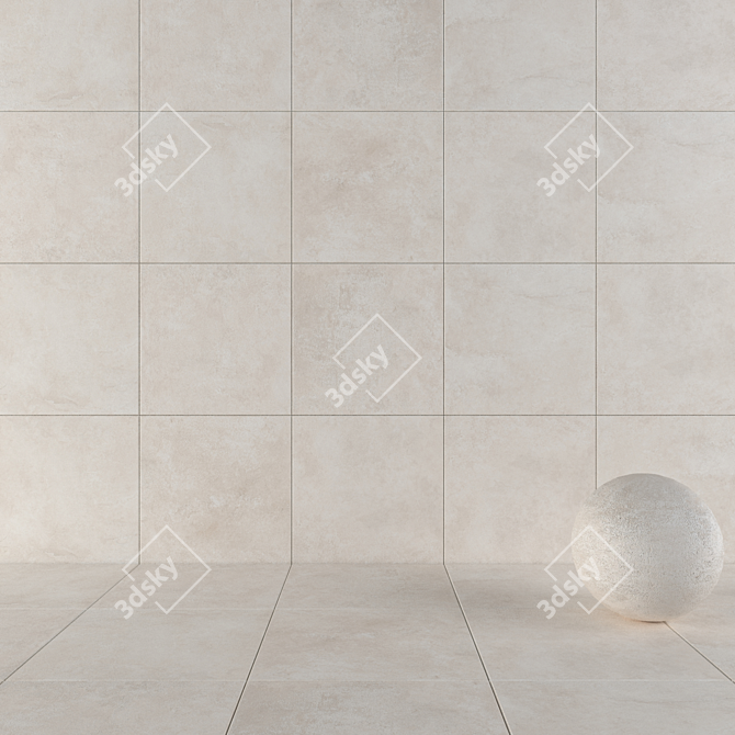 Modern Concrete Wall Tiles 3D model image 1