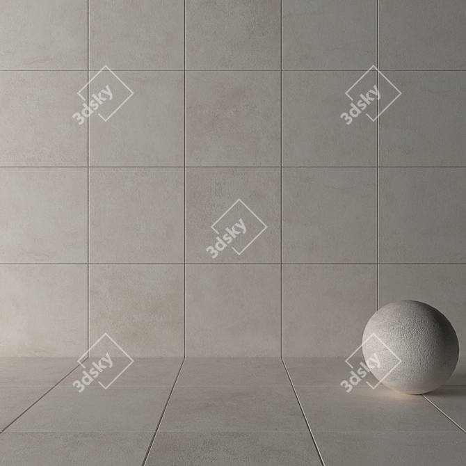 Modern Concrete Wall Tiles 3D model image 3