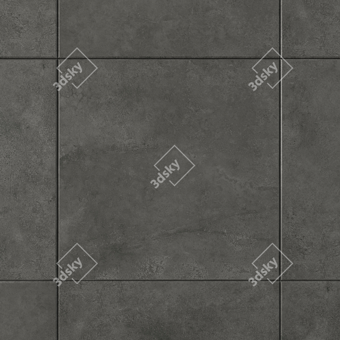 Anthracite Concrete Wall Tiles: Suite Collection 3D model image 2