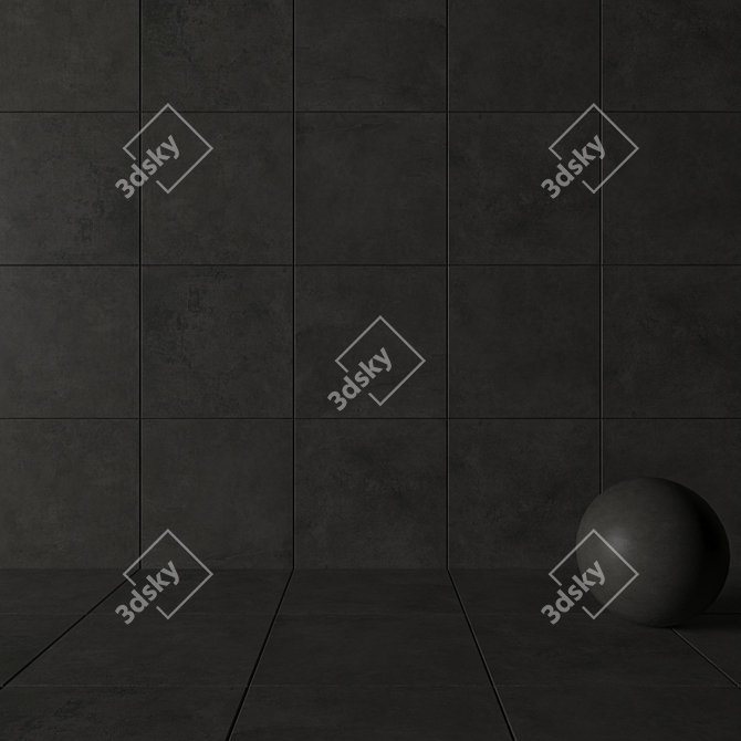 Anthracite Concrete Wall Tiles: Suite Collection 3D model image 3