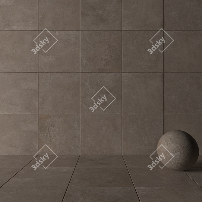 Taupe Suite Concrete Wall Tiles 3D model image 3