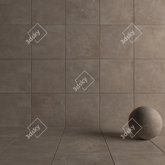 Taupe Suite Concrete Wall Tiles 3D model image 4