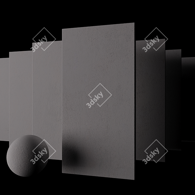 White Concrete Set: Modern Multi-Texture Tiles 3D model image 2