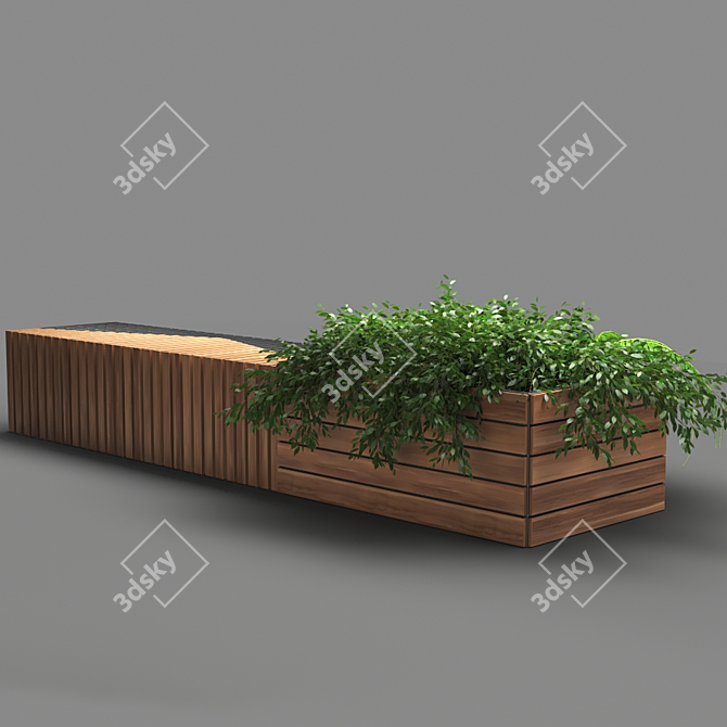 Contemporary Poly Bench 3D model image 2