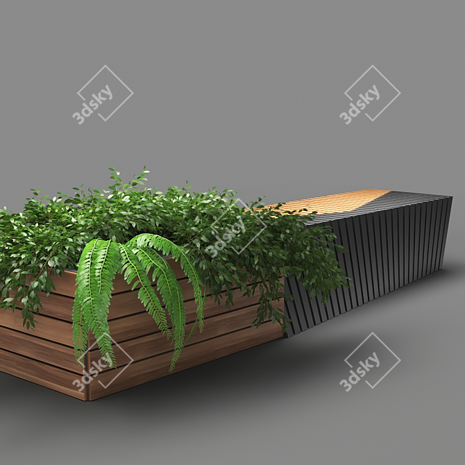 Contemporary Poly Bench 3D model image 3