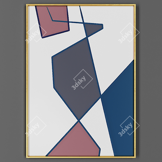 Elegant Framed Artwork: 00044-21 3D model image 1