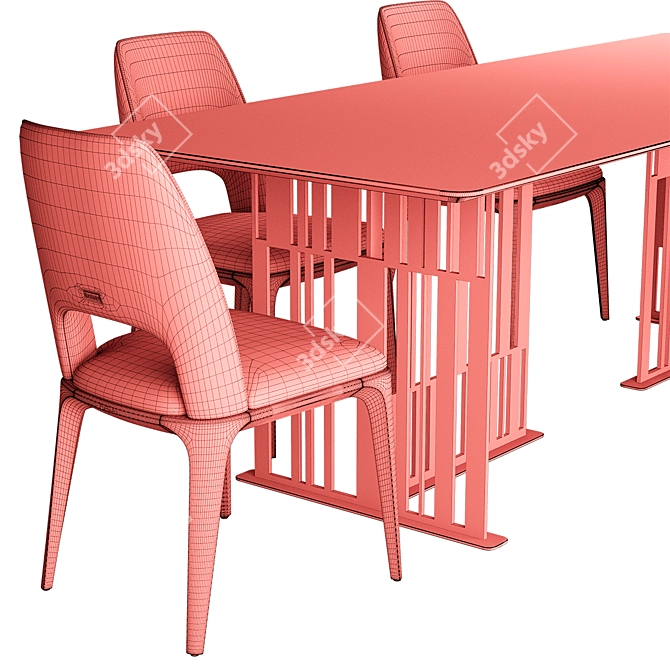 Sleek Solo Dining Set 3D model image 5