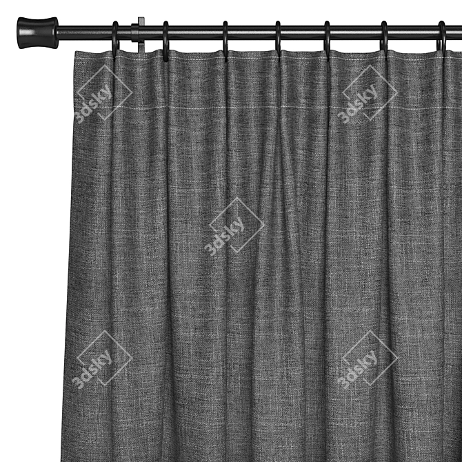 Charcoal Elegance Curtain: Fashionable & Functional 3D model image 2