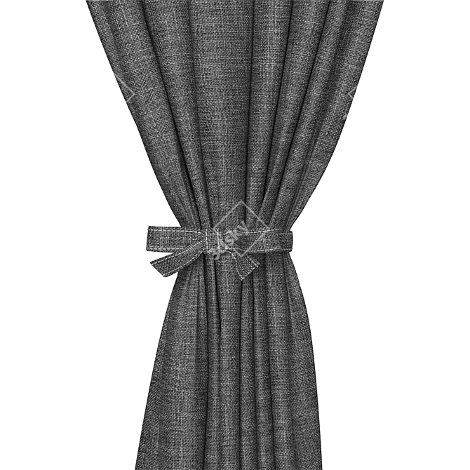 Charcoal Elegance Curtain: Fashionable & Functional 3D model image 3