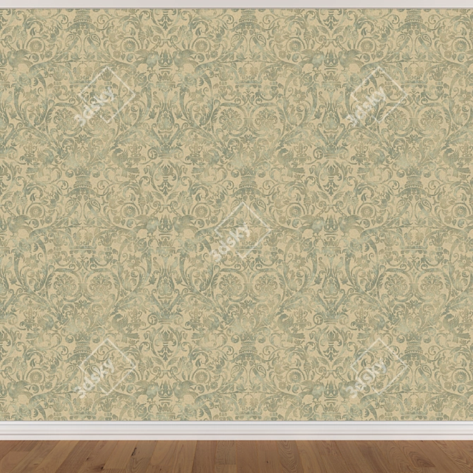 Seamless Wallpaper Set in 3 Colors 3D model image 3