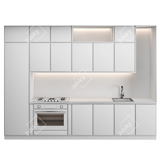 Modern Kitchen with Customizable Modules 3D model image 4