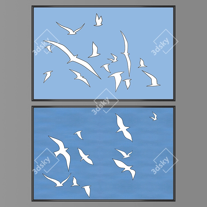 Title: Versatile Set of Wall Paintings 3D model image 1