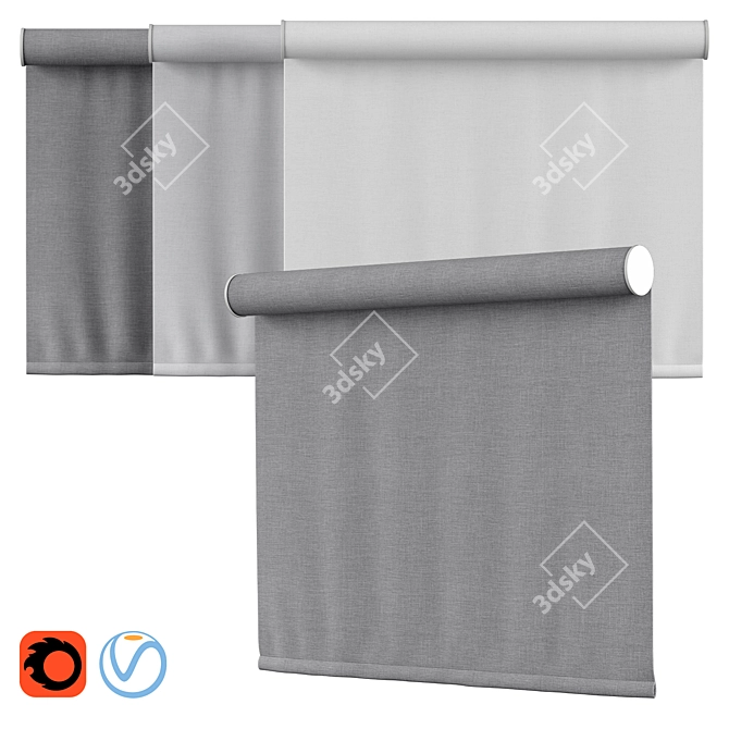 Bali Roller Blind: Customizable & Stylish 3D model image 1