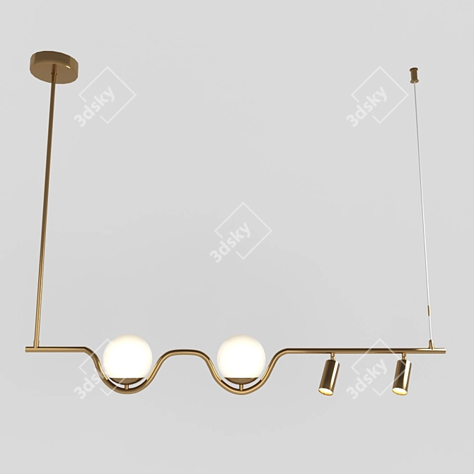 Le Vita Gold Duo Pendant Light 3D model image 1