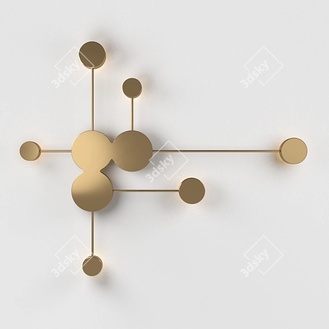 Modern Gold Metal LED Wall Light 3D model image 1