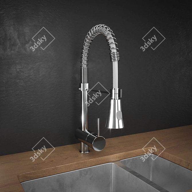 Benissa Chrome Lever Handle Kitchen Tap 3D model image 4