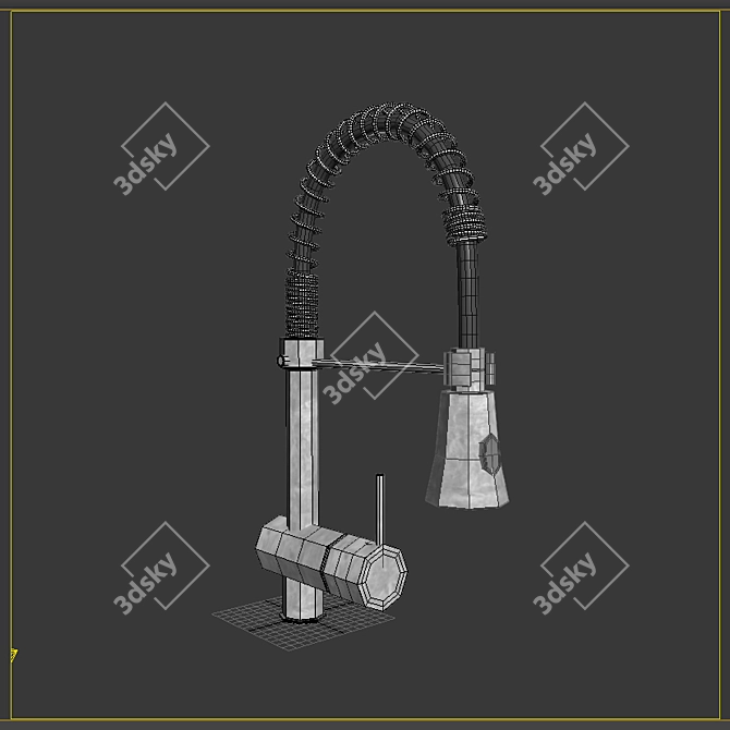 Benissa Chrome Lever Handle Kitchen Tap 3D model image 5