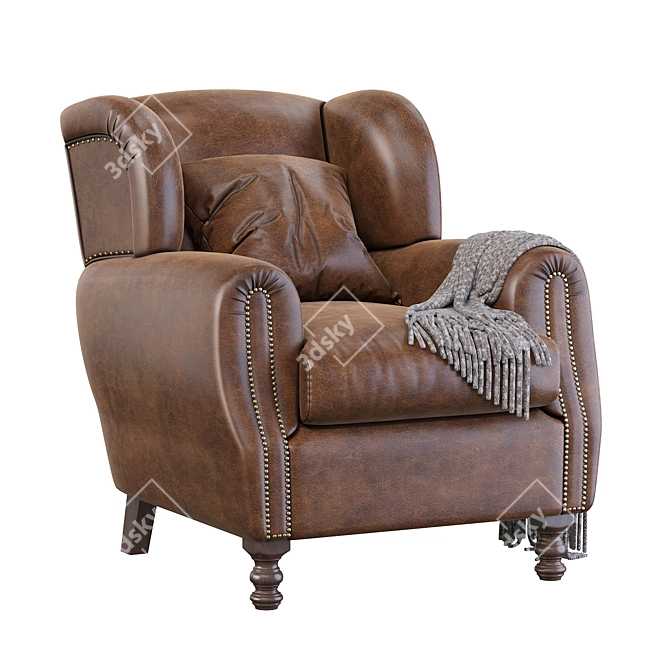 Luxury Mohair Cinema Armchair 3D model image 1