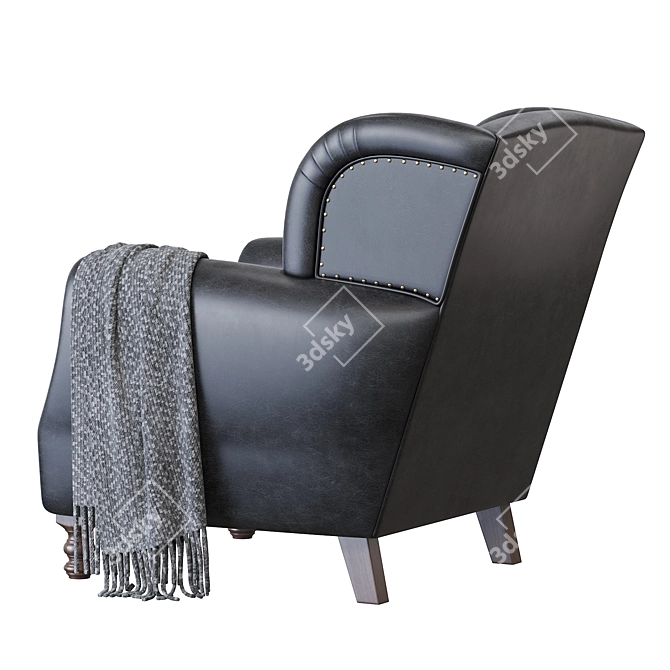 Luxury Mohair Cinema Armchair 3D model image 4