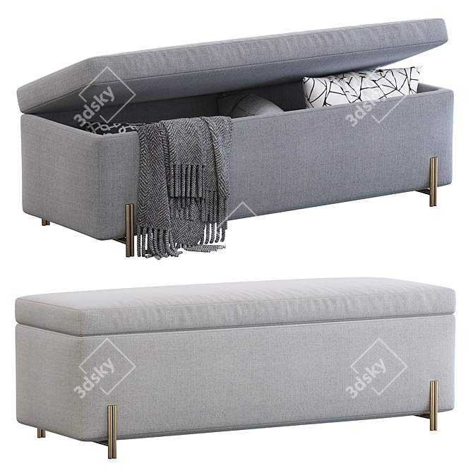 Mod Storage Bench: Stylish and Functional 3D model image 1