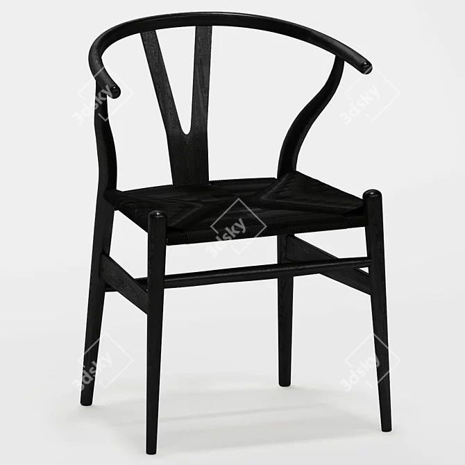 Wishbone Chair Set: Elegant & Functional 3D model image 4