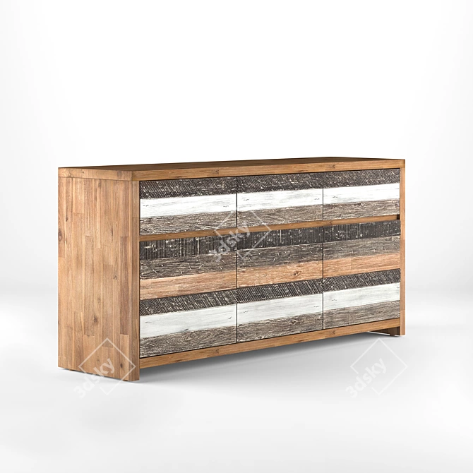 Rustic Loft Chest of Drawers 3D model image 1