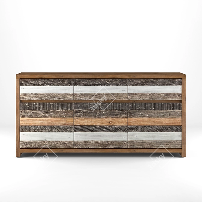 Rustic Loft Chest of Drawers 3D model image 2