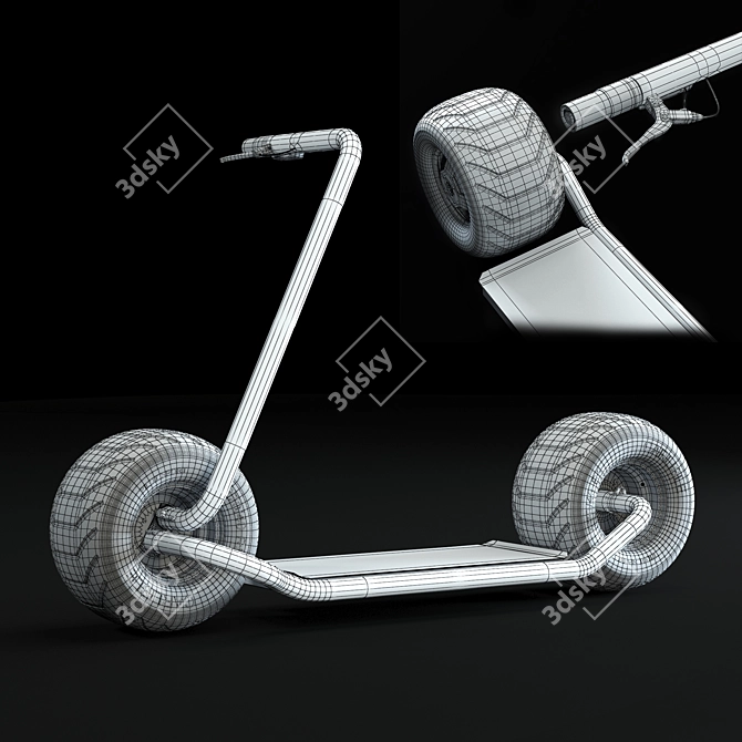 Sleek Electric Scooter Stator 3D model image 3
