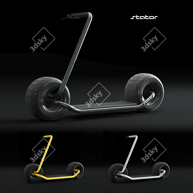 Sleek Electric Scooter Stator 3D model image 5