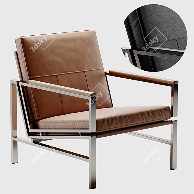 Luxurious Strick & Bolton Leather Chair 3D model image 1
