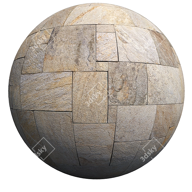 Travertine French Pattern: High Res, Tileable 3D model image 3