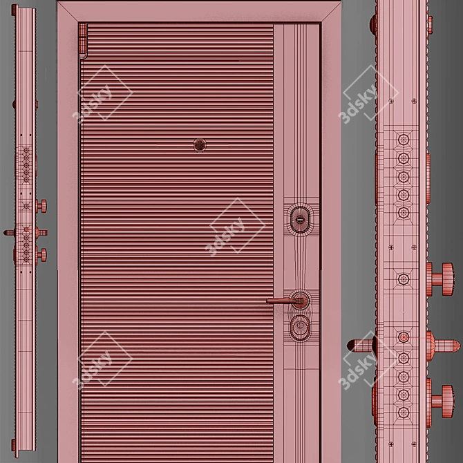 Elegant Steel Entrance Door - SIGMA BLACK 3D model image 3