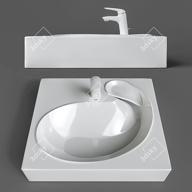 Marko Buta Washbasin & Grohe Eurostyle Faucet 3D model image 1