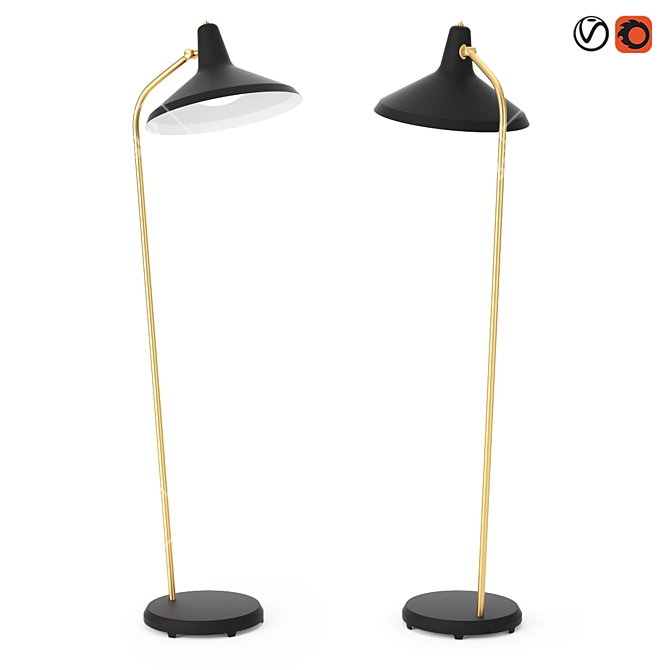 Sleek G10 Floor Lamp 3D model image 1