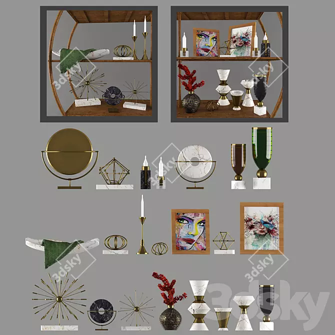 Elegant Decor Set | 3D Max, V-Ray, Corona | 516,370 Polys 3D model image 5